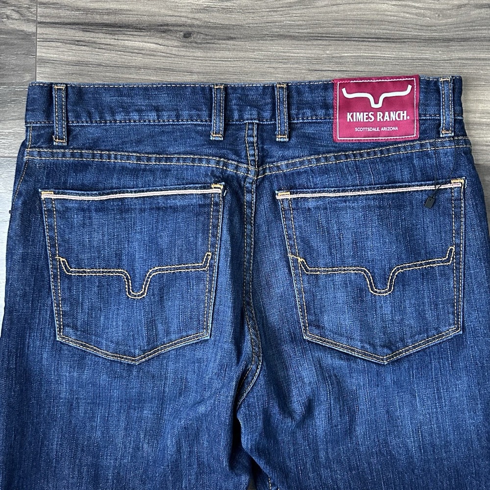 Kimes Ranch Jeans Men's Size 33x30 (Fits 33x31) Blue Roger Boot Cut Dark Wash
